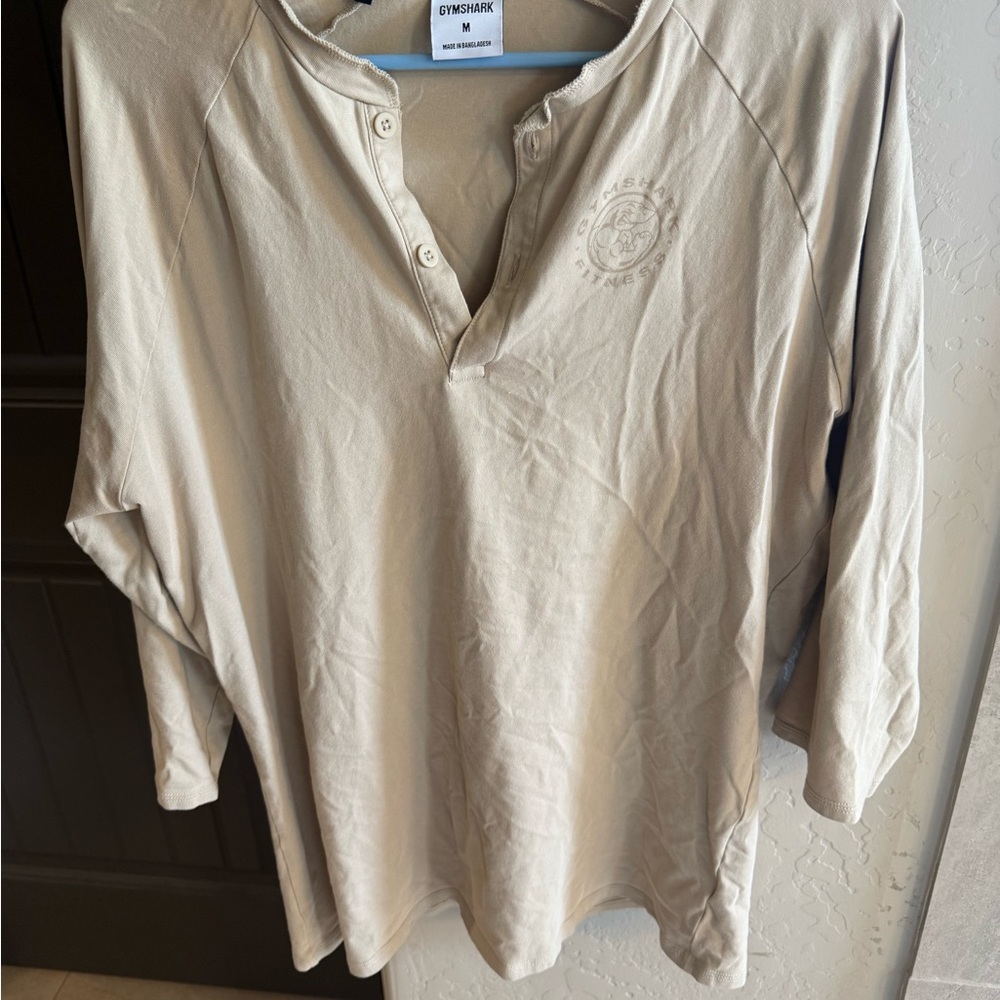 Gymshark Tan 3/4 Sleeve Henley